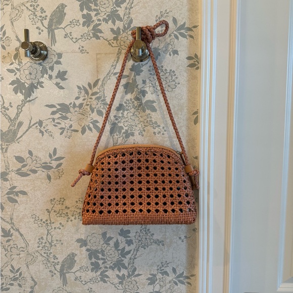 Loeffler Randall Handbags - Loeffler Randall Mallory Woven Crossbody Desert Sand Leather Bag